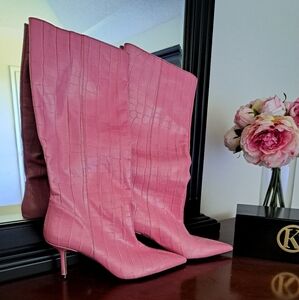Hot pink boots